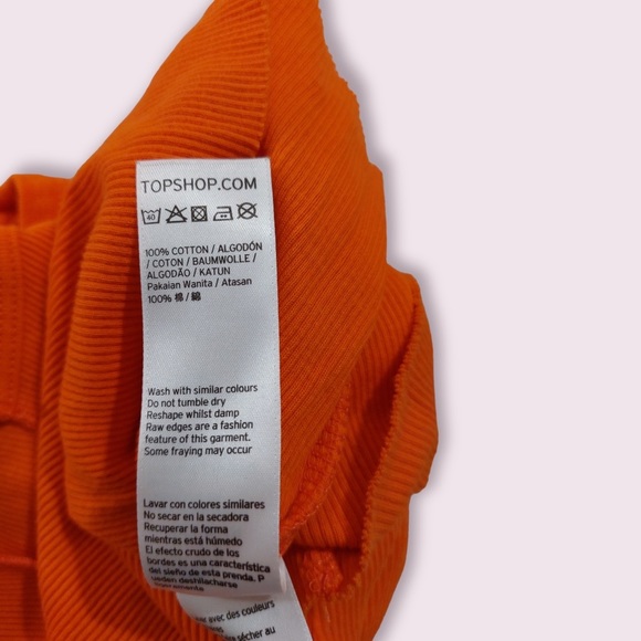 💝(3/$25) TOPSHOP | Orange notch neck cropped tee - Picture 5 of 6